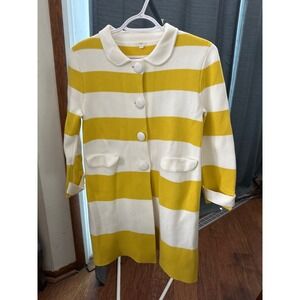 J Crew Striped Knit duster preppy cardigan Classic office Coatigan‎ Sweater S